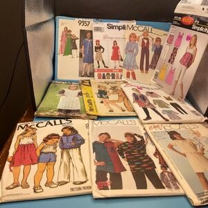 Vintage Girls Sewing Pattern Lot Simplicity McCalls Butterick Kids Clothes VTG